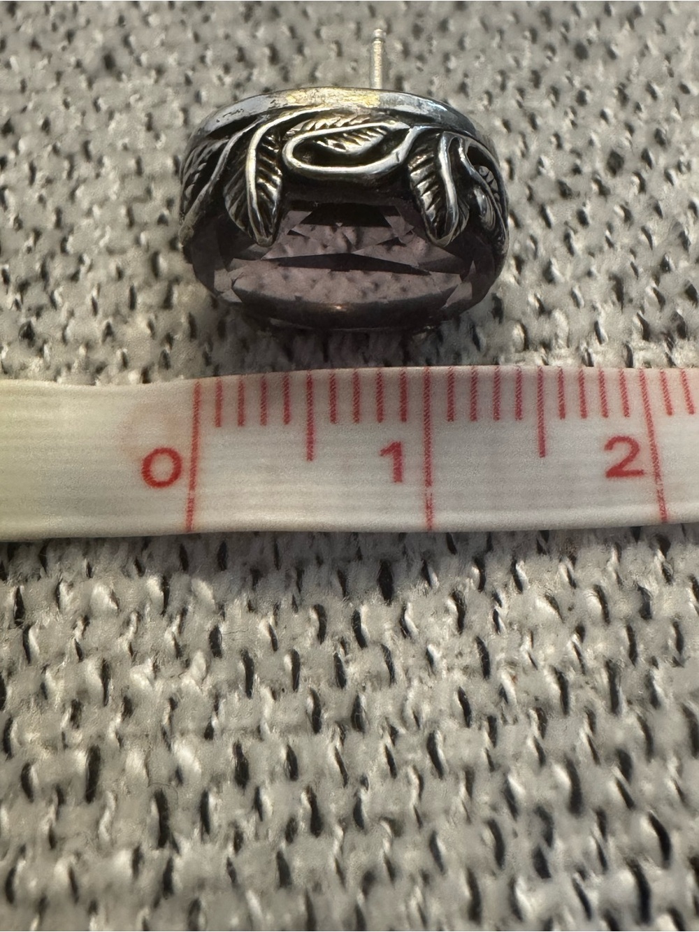 Vintage Amethyst Sterling Silver Earrings - Picture 6 of 7